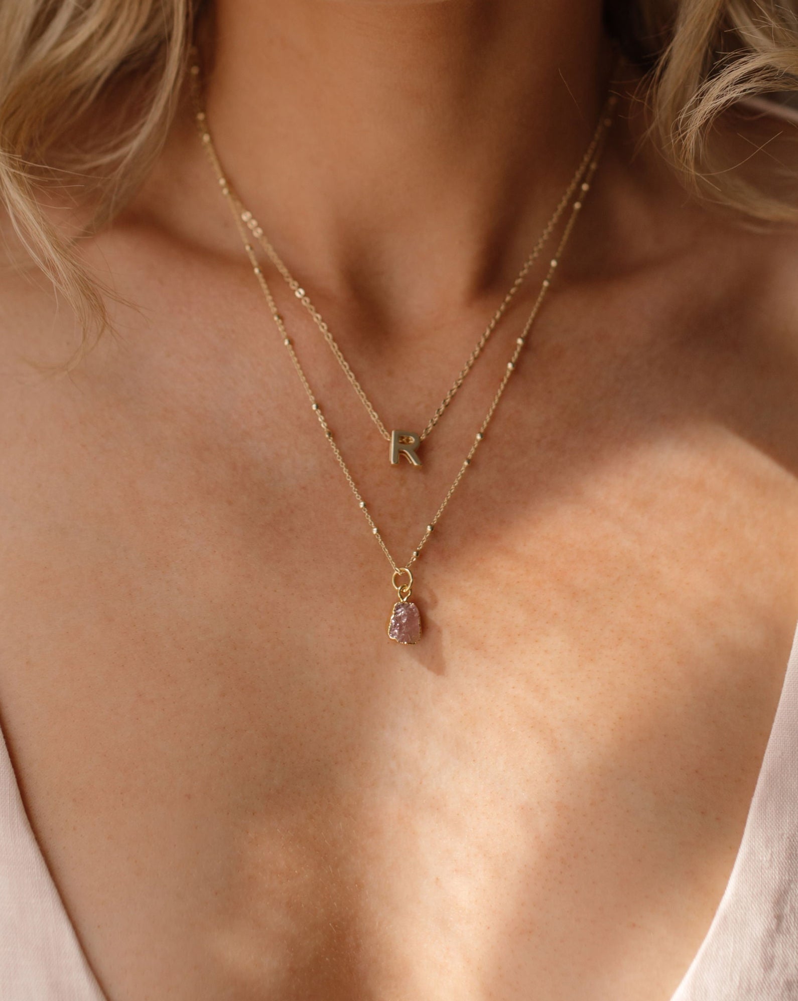 October Birthstone | Rose Quartz Necklace
