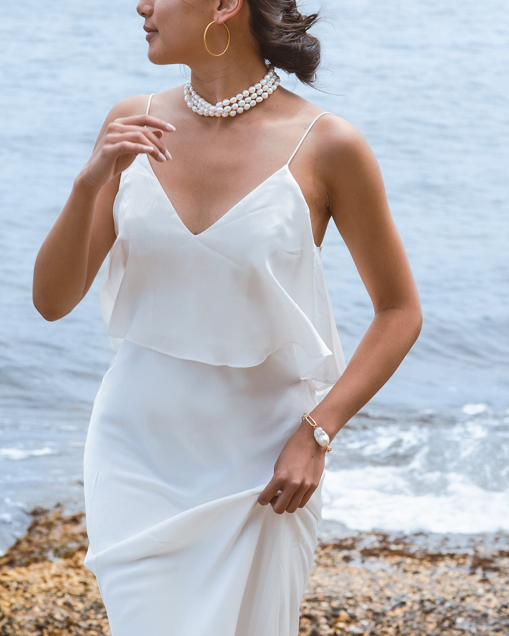 Elisse 3 Row Pearl Choker