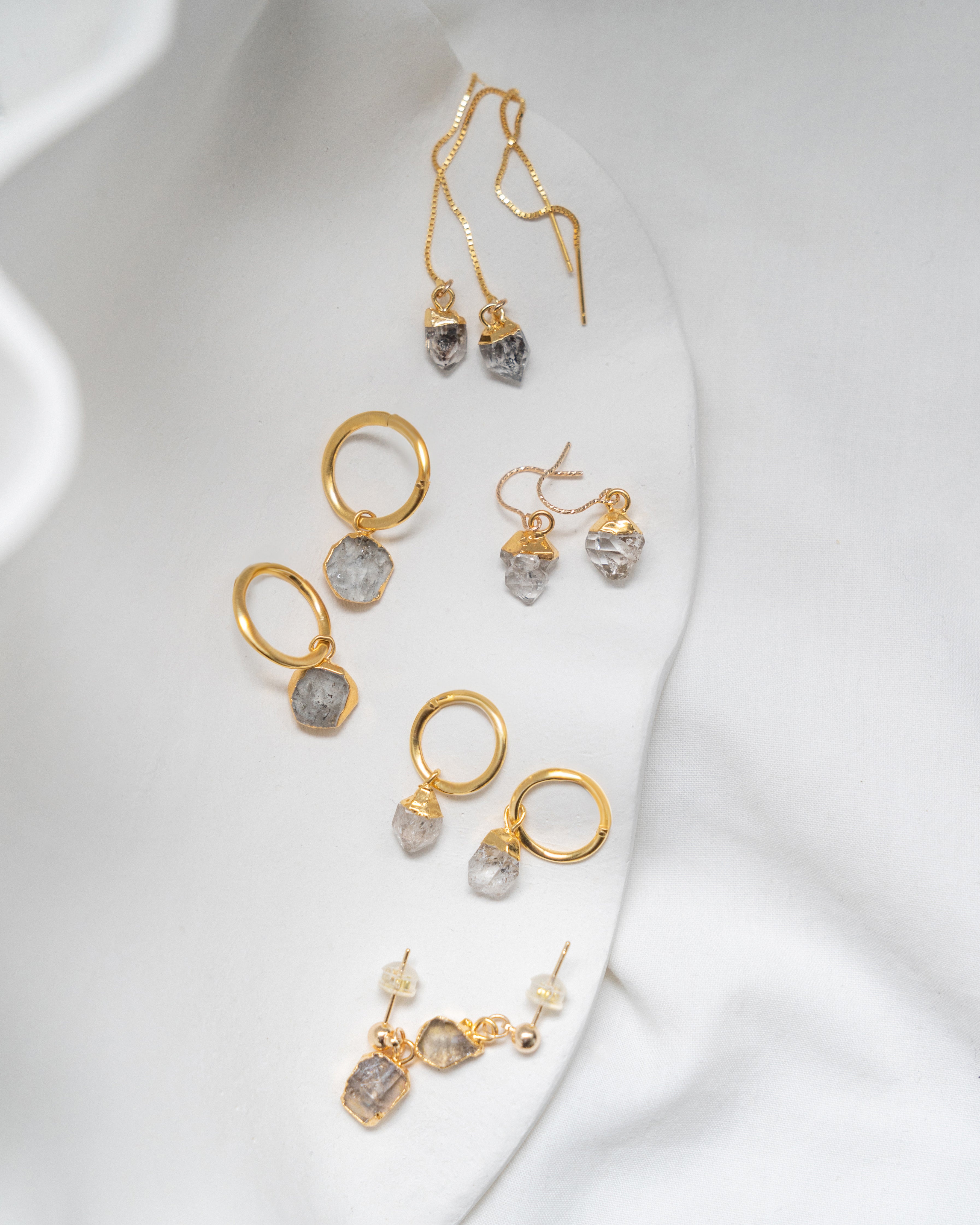 April Birthstone | Herkimer Diamond Earrings