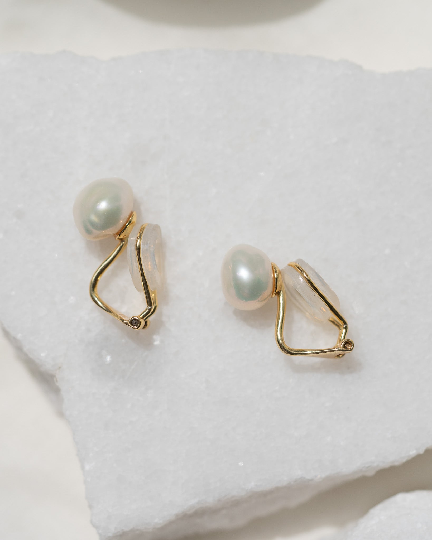 Irregular Pearl Clip-On Earrings