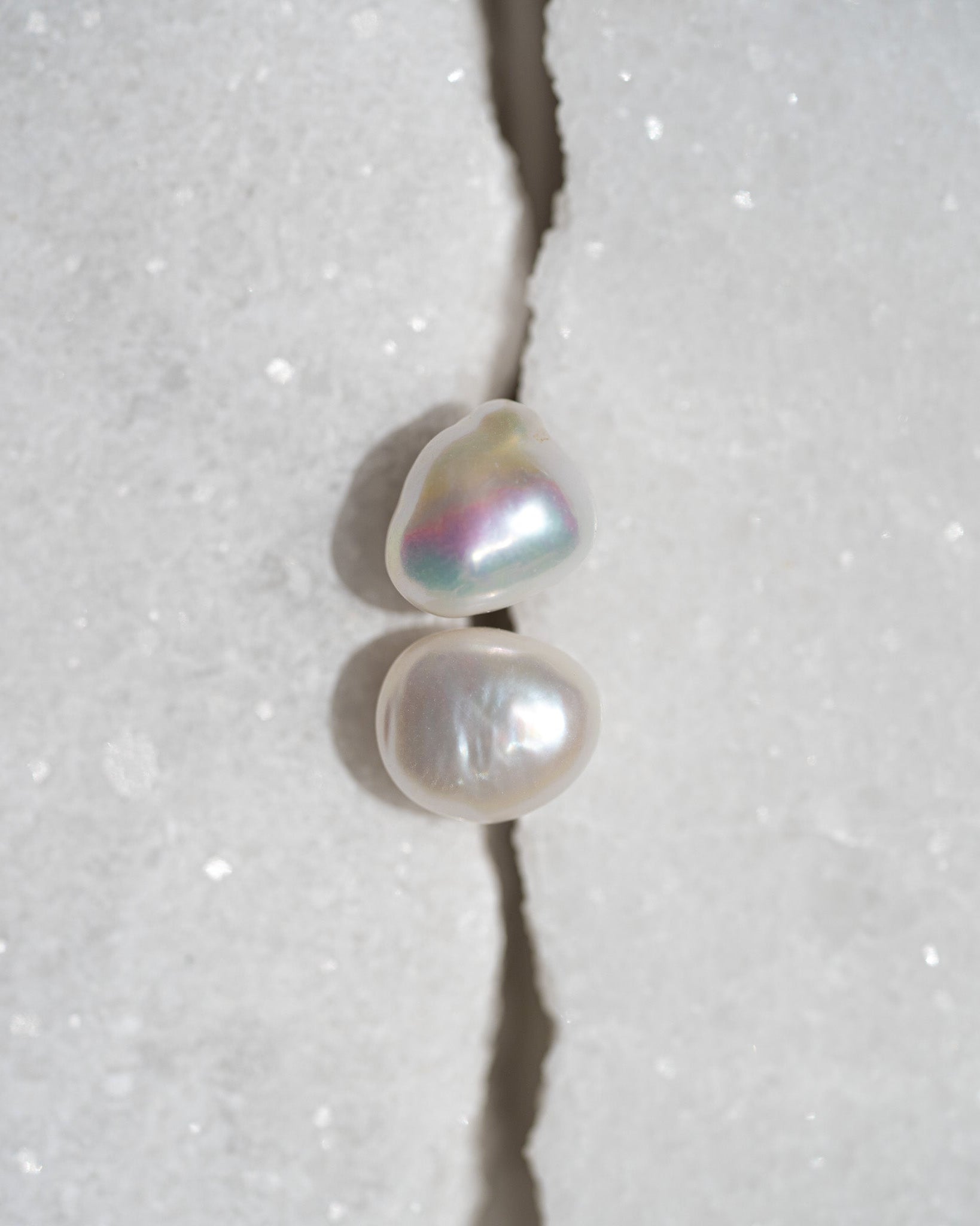 Irregular Pearl Studs | Solid Gold