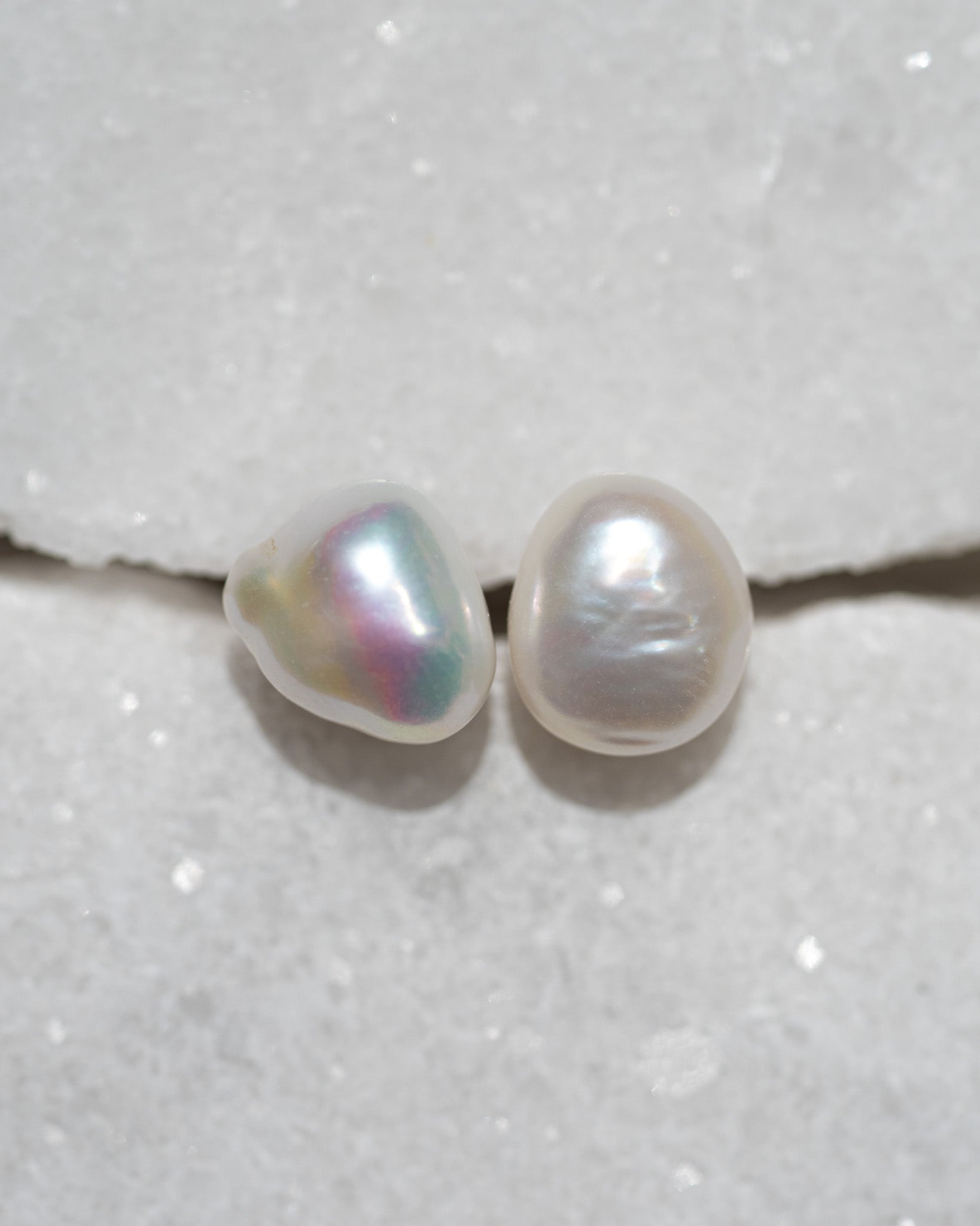 Irregular Pearl Studs | Solid Gold