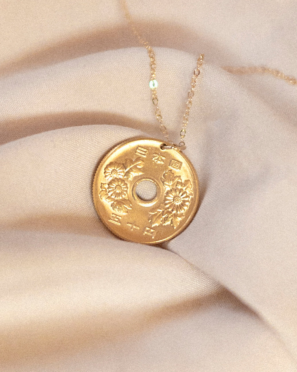 Japan | Chrysanthemums Coin Necklace
