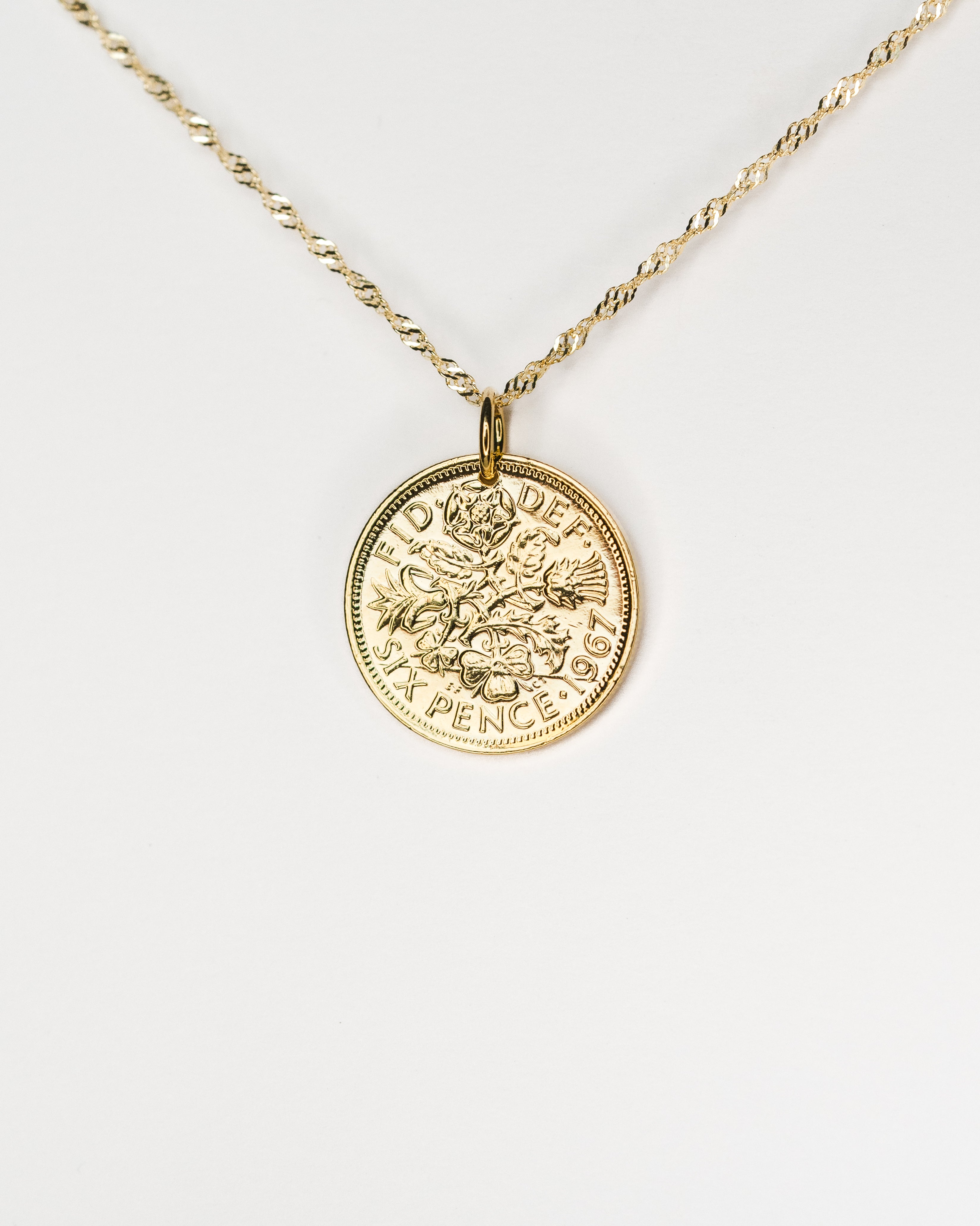 England | Thistle Coin Necklace