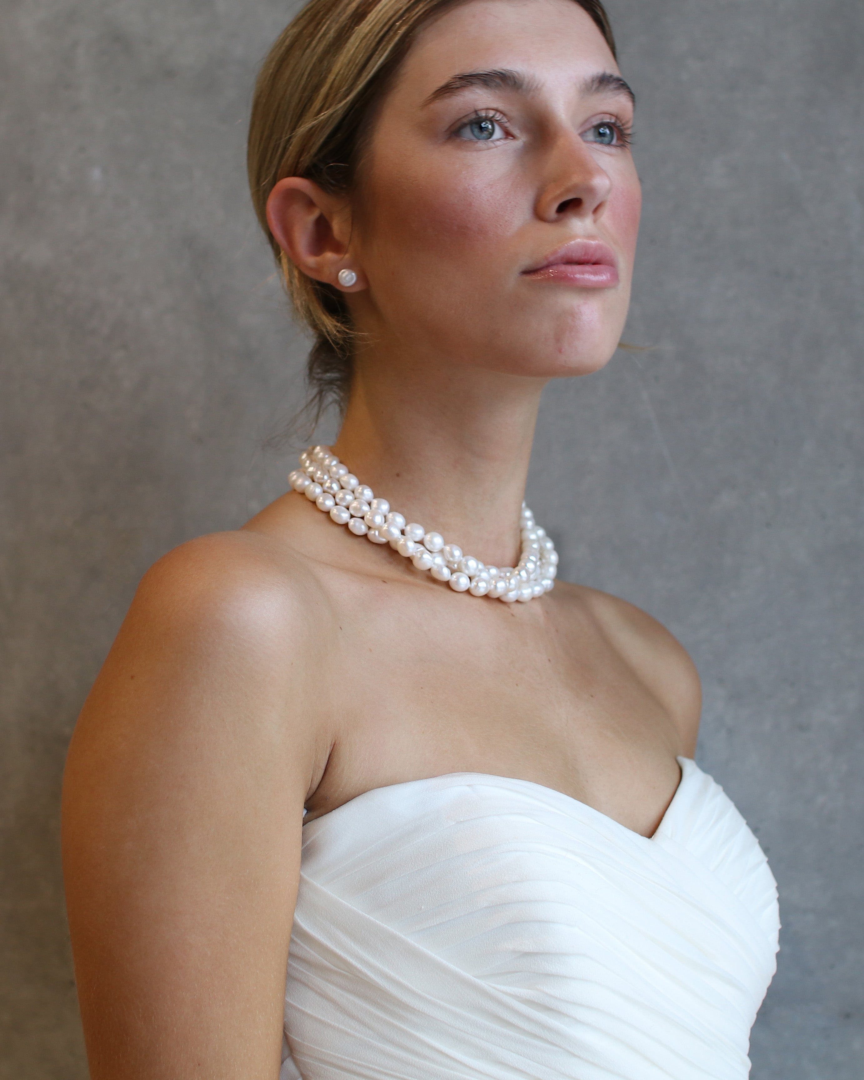 Irregular Pearl Studs | Solid Gold