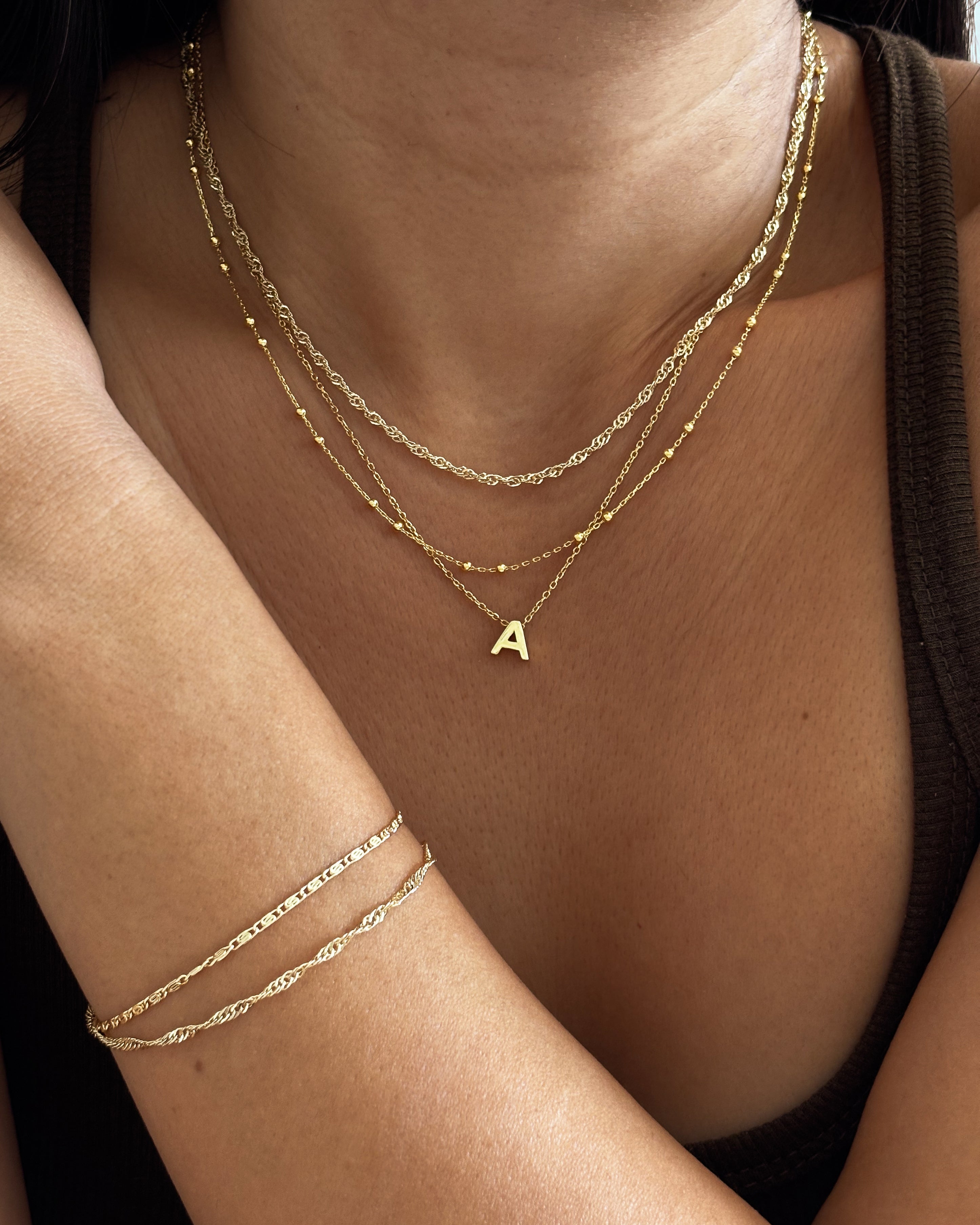 Anne + Lea + Alphabet Necklace Set