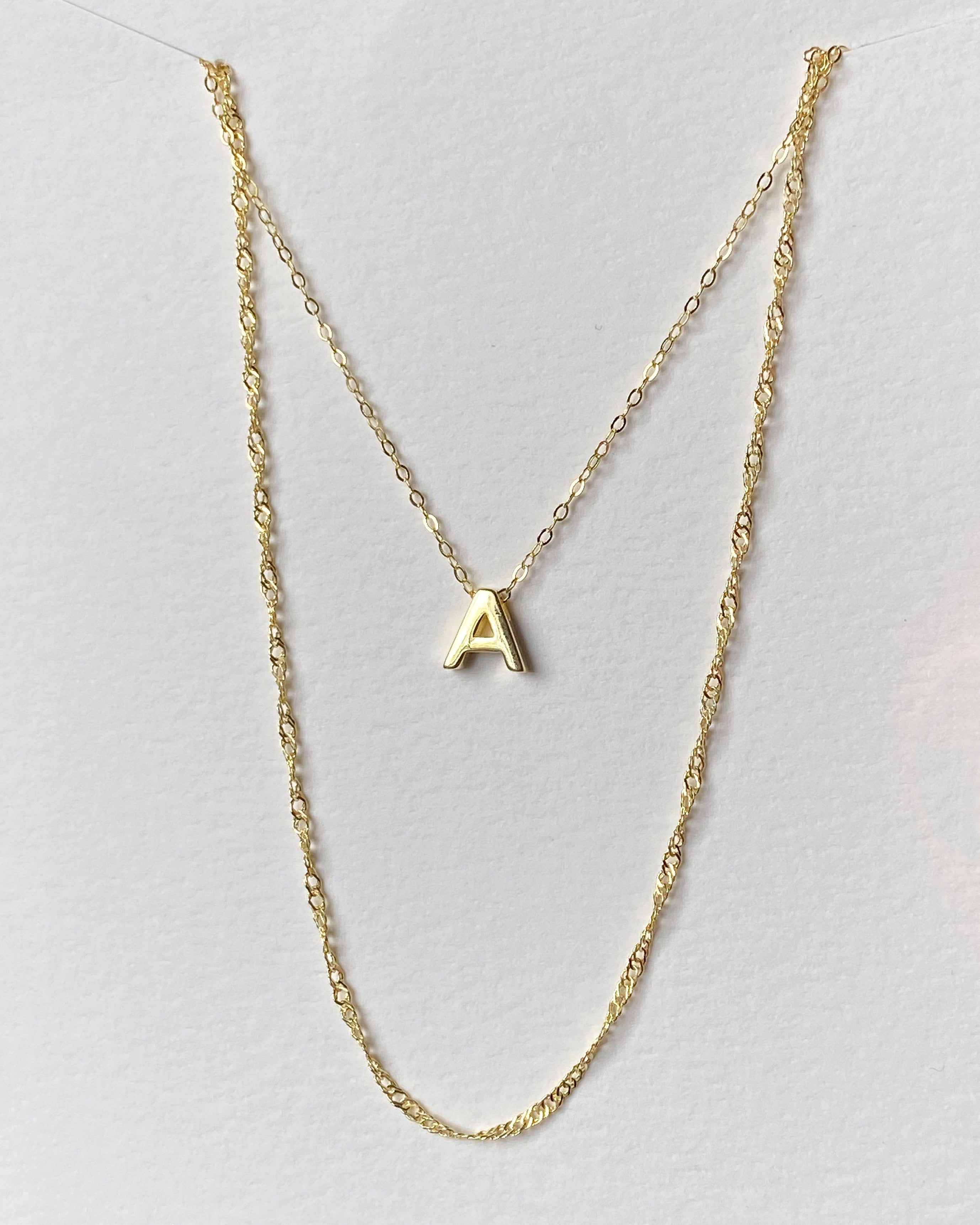 Alphabet + Long Anne Necklace Set