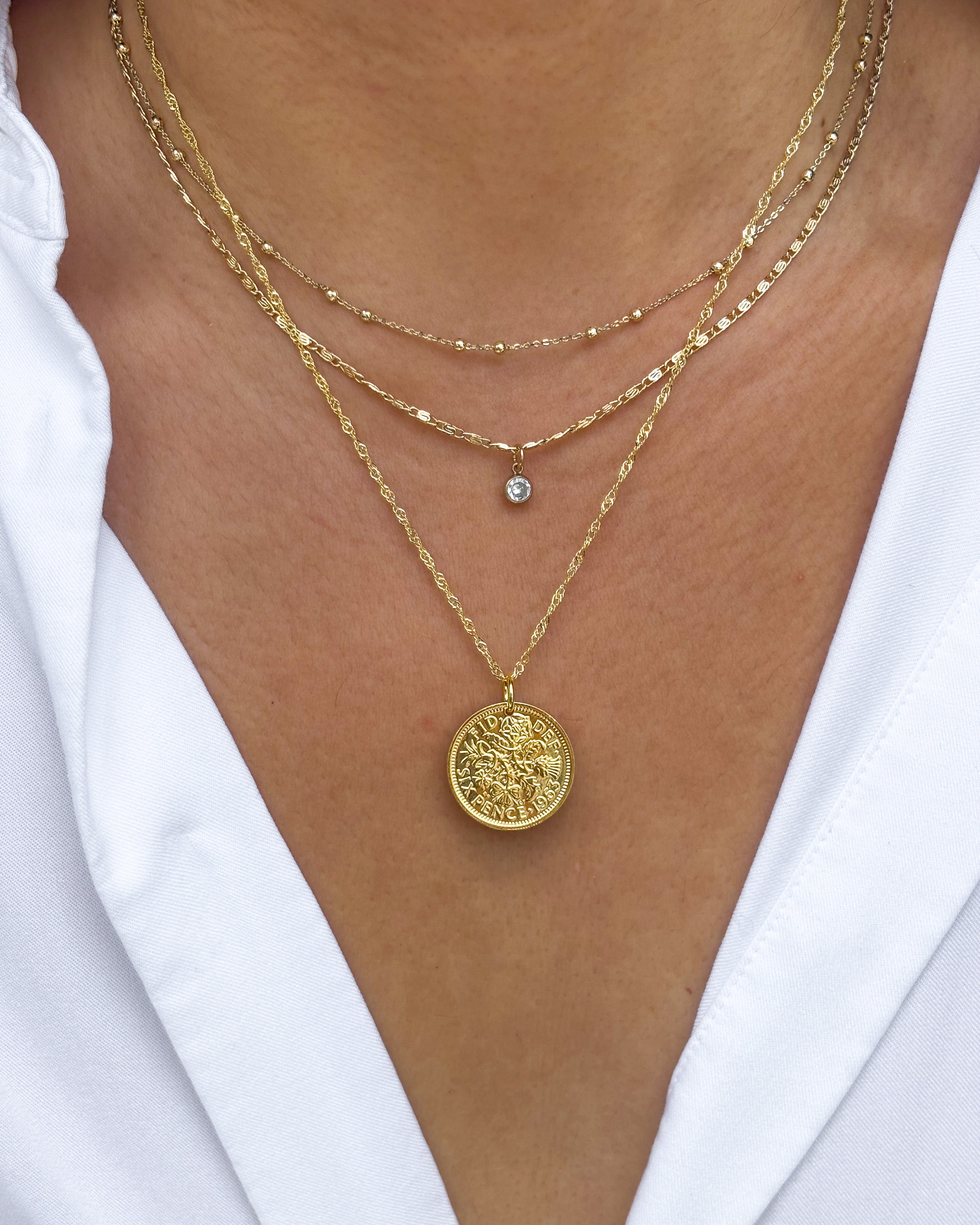 England | Thistle Coin Necklace