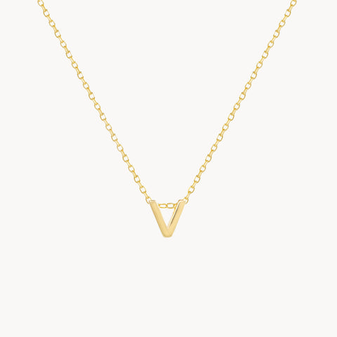 V Initial Necklace