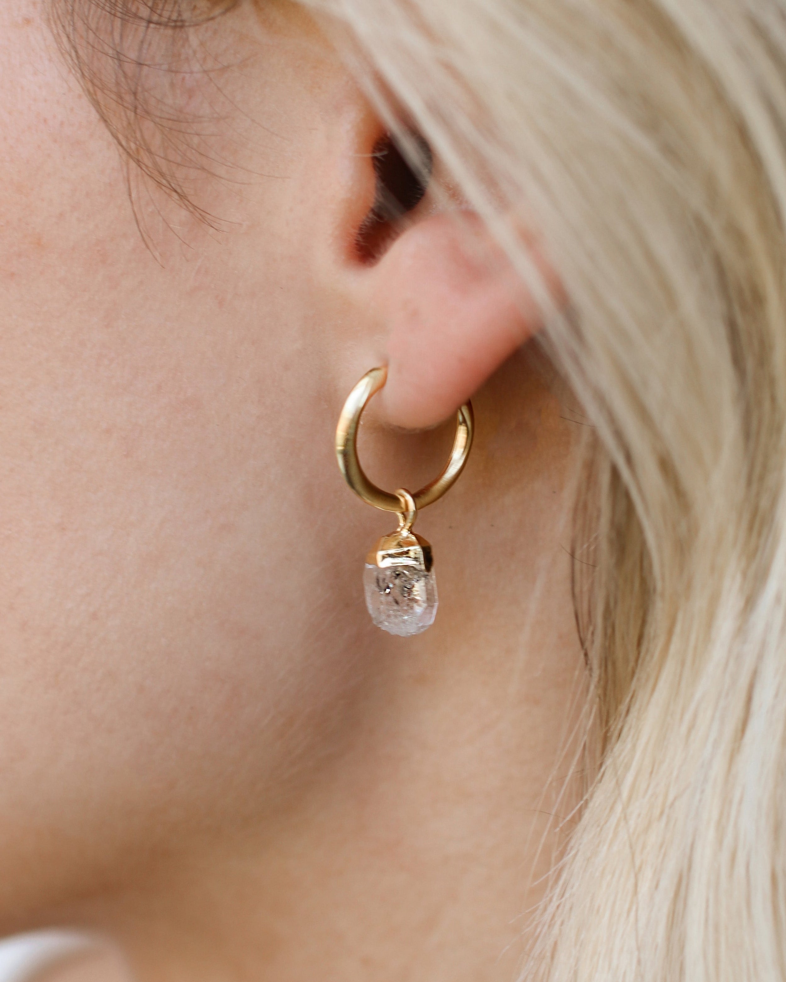 April Birthstone | Herkimer Diamond Earrings