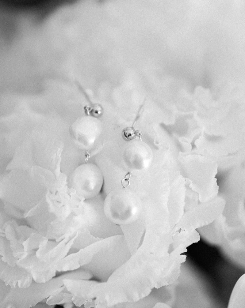 Elisse Double Pearl Drop Studs