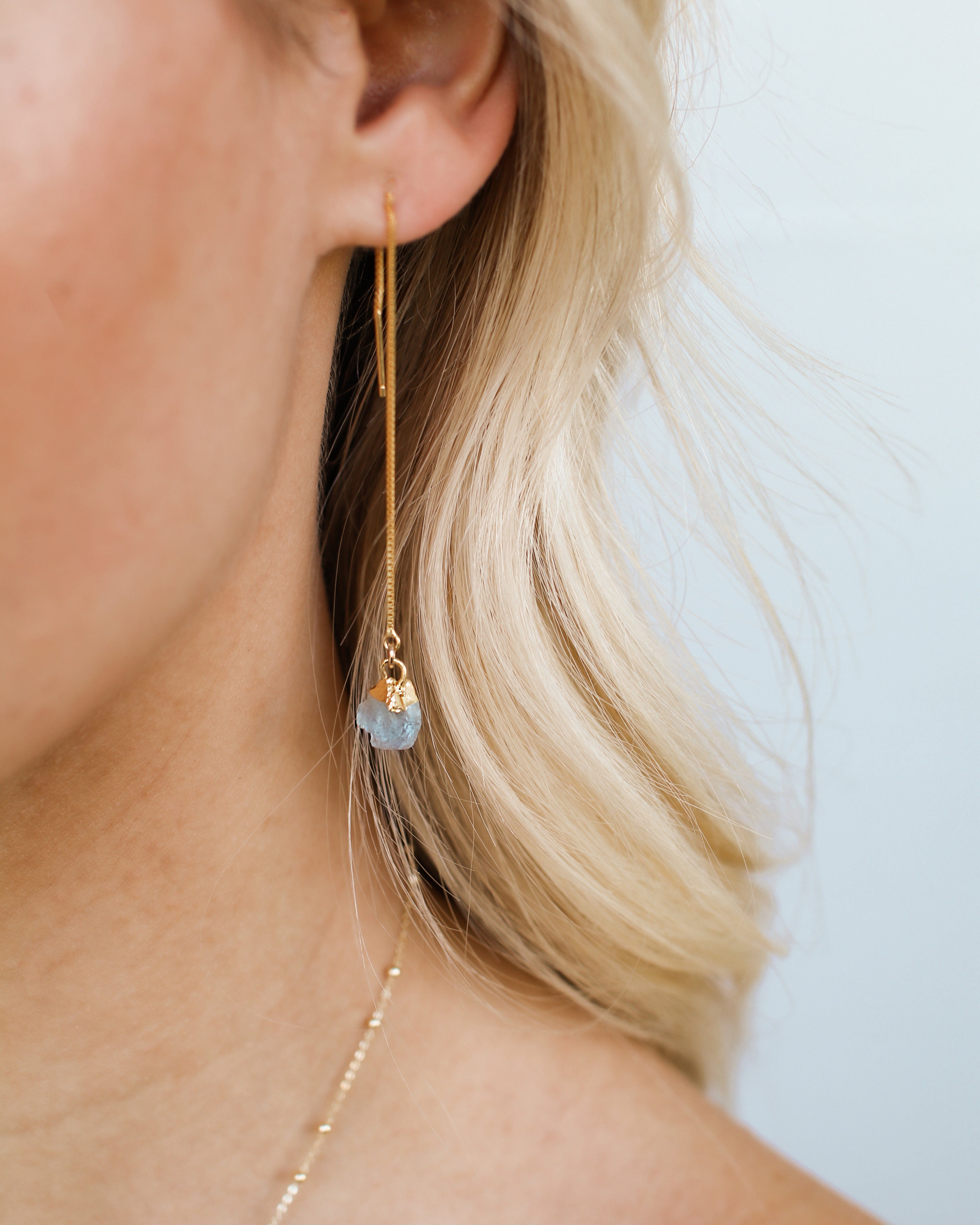 March Birthstone | Aquamarine Earrings