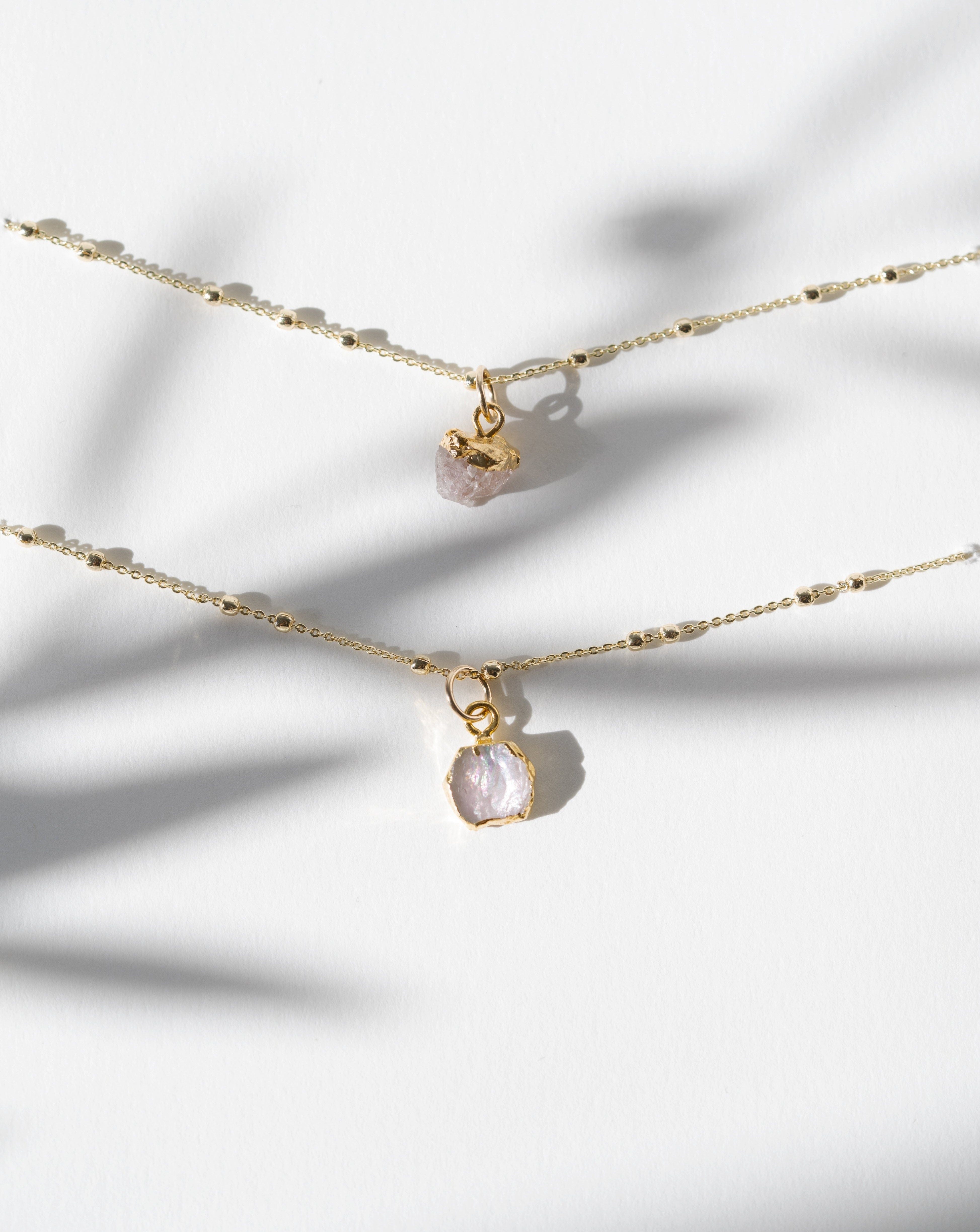 October Birthstone | Rose Quartz Necklace