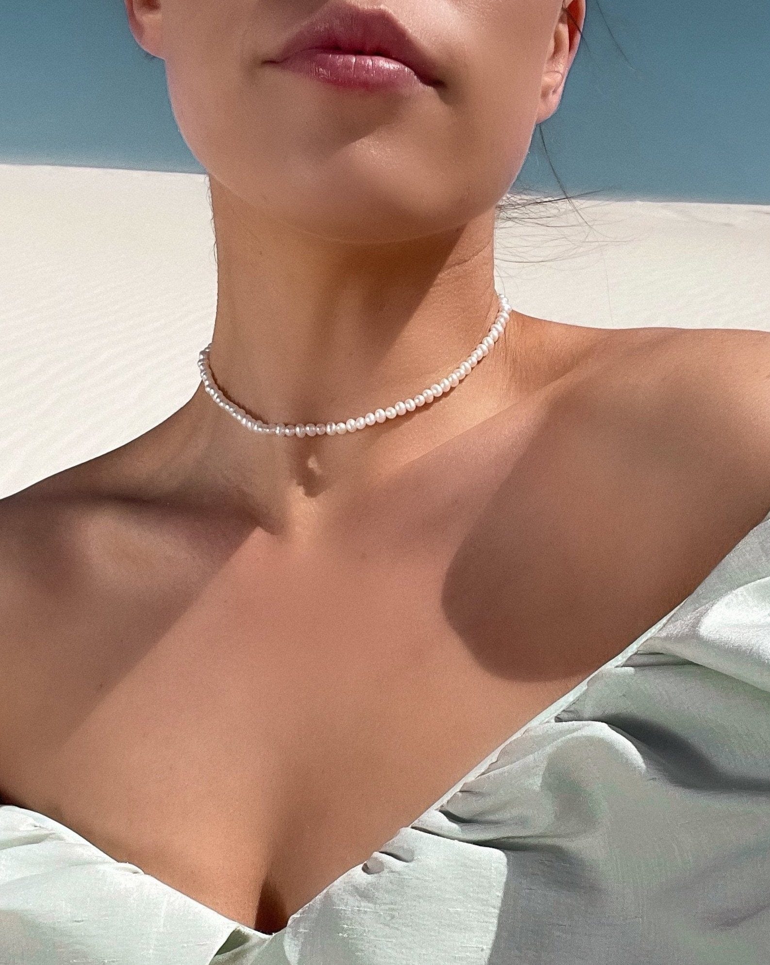 Adeline Single Row Pearl Choker