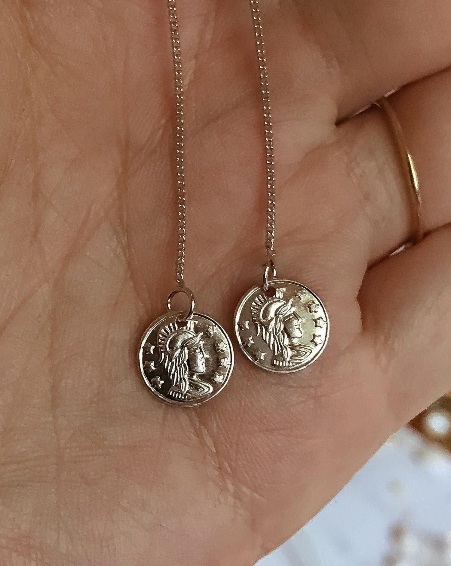 Ares Coin Ear Threaders