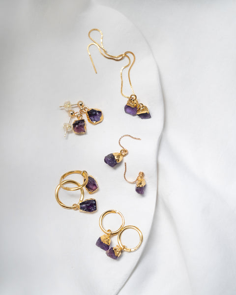 Amethyst Earrings | February Birthstone