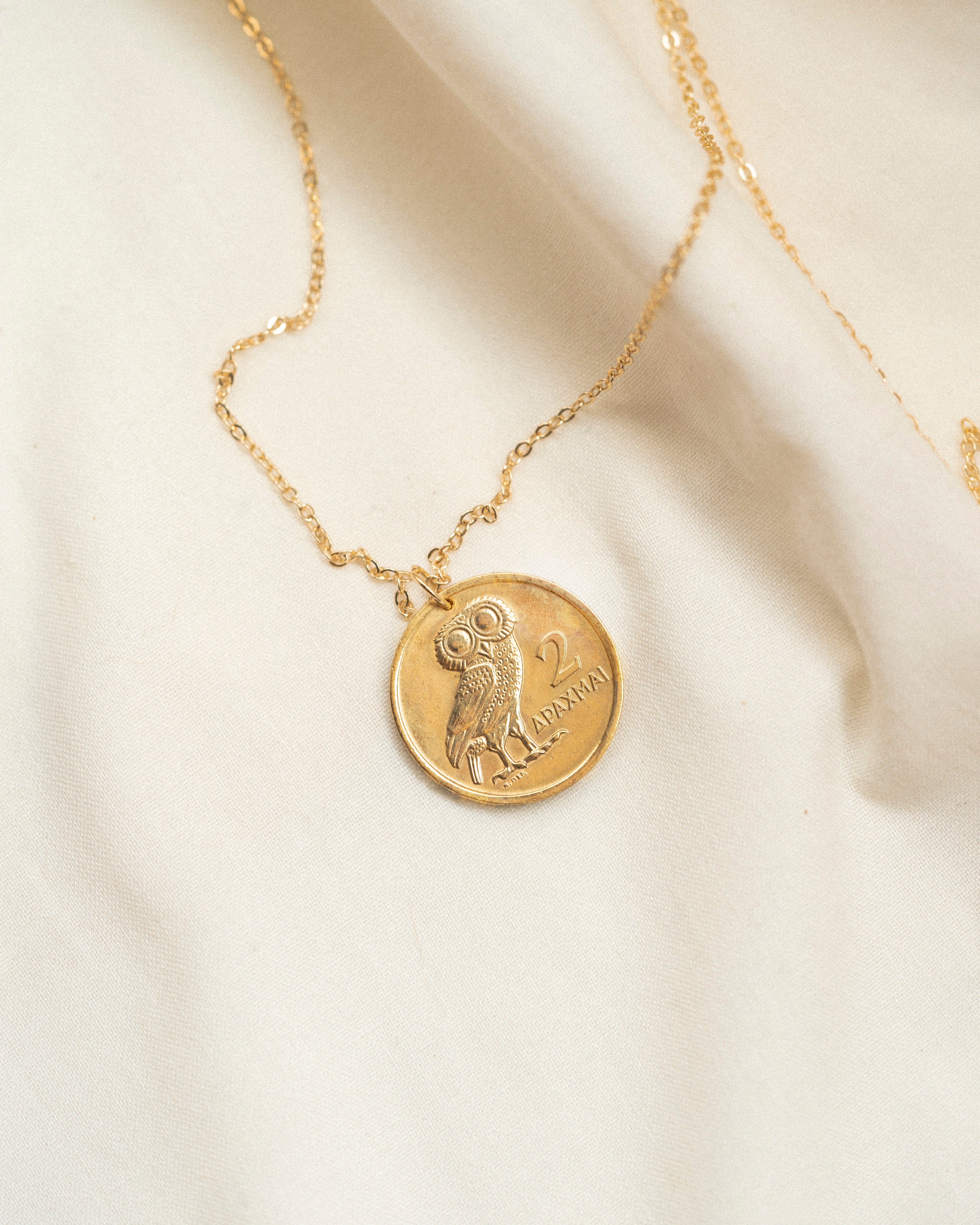 Greece | Athena's Owl Coin Necklace