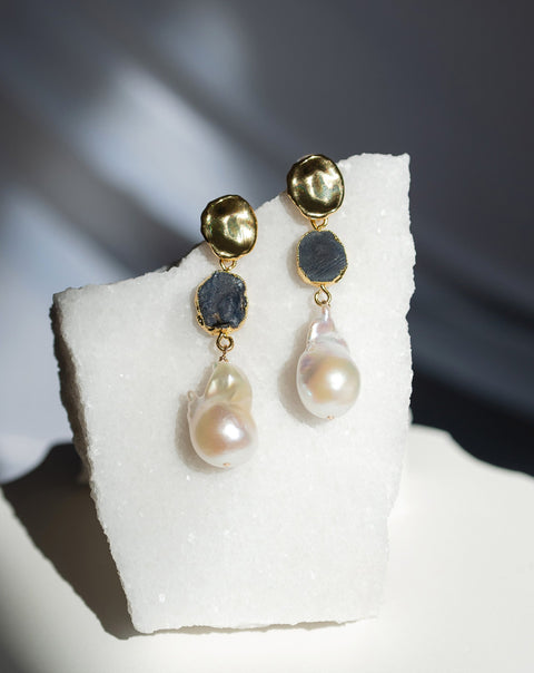 Sapphire x Pearls Earrings | September Birthstone