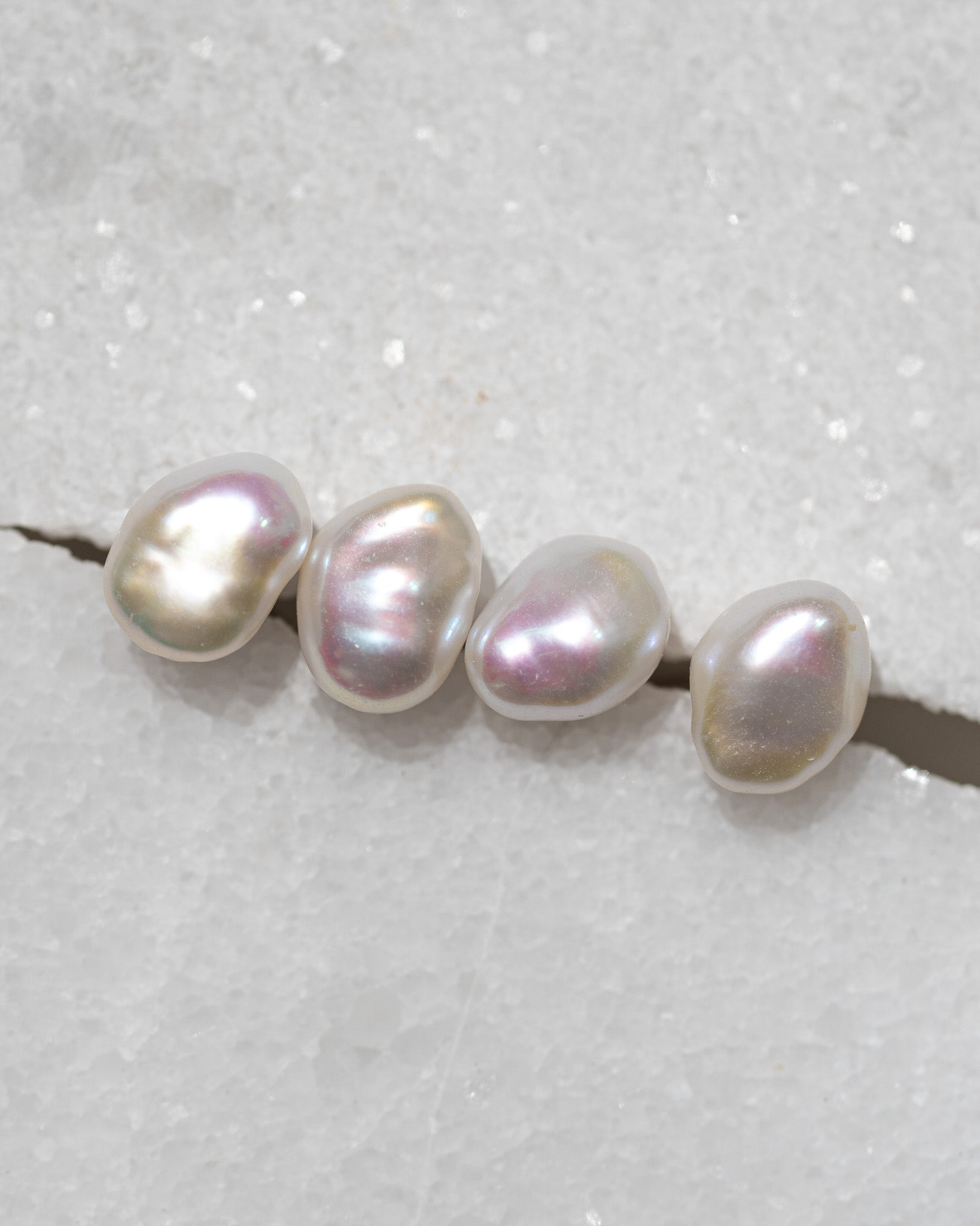 Irregular Pearl Studs | Solid Gold