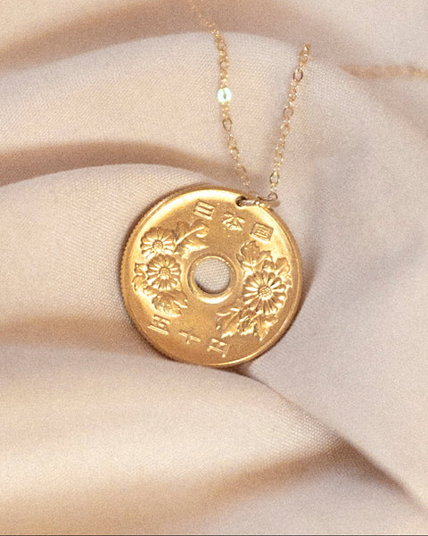 Japan | Chrysanthemums Coin Pendant