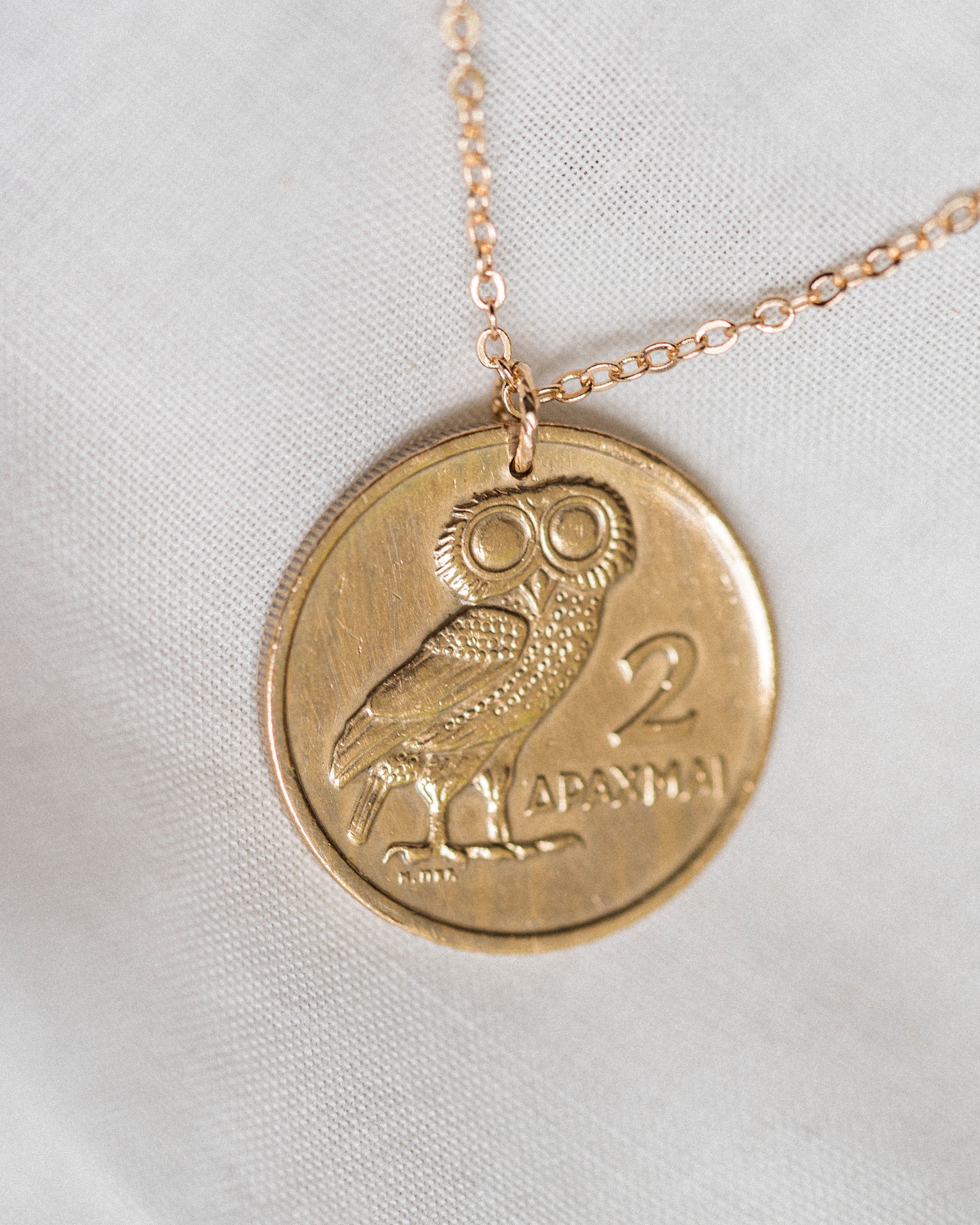 Greece | Athena's Owl Coin Necklace