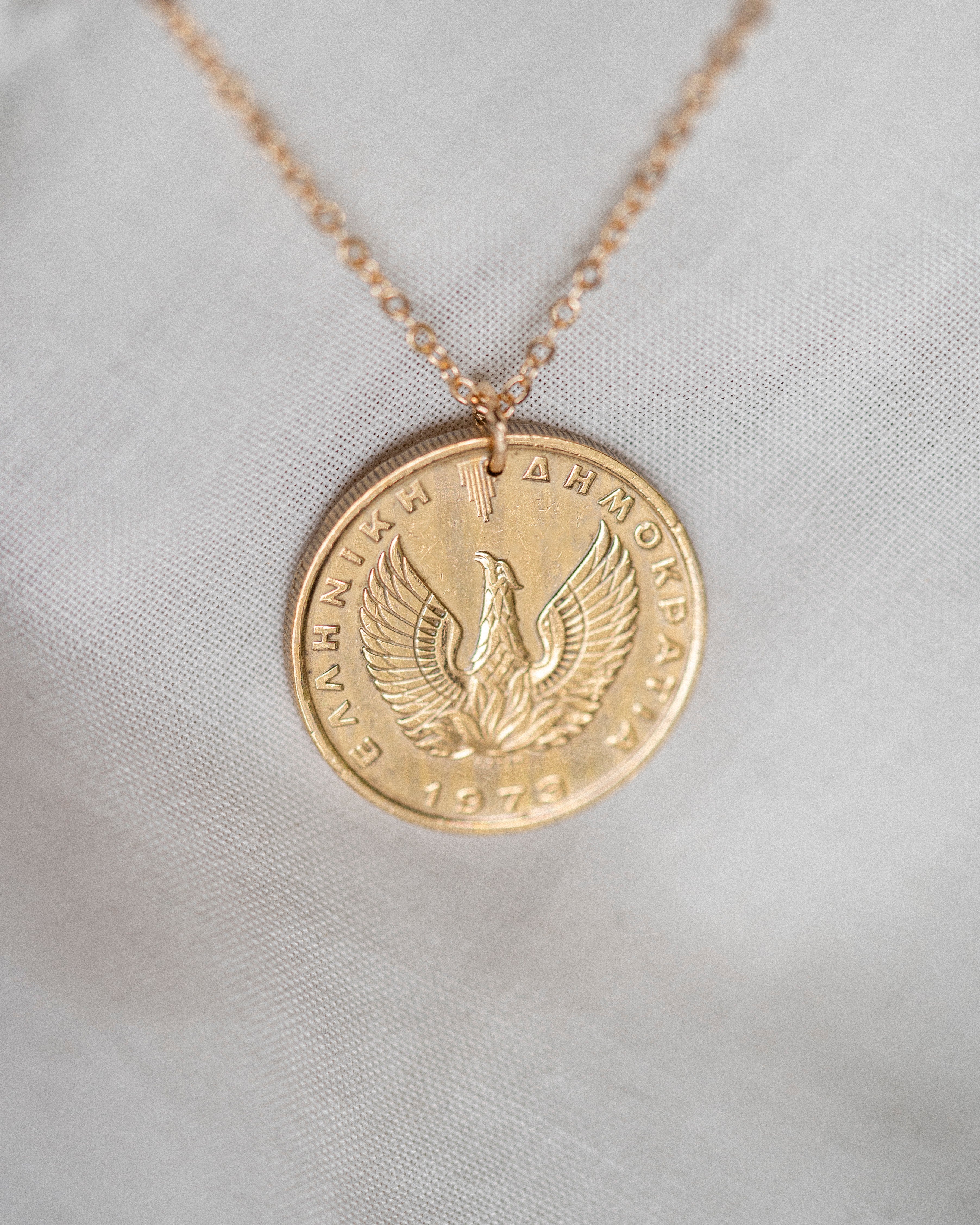 Greece | Athena's Owl Coin Necklace