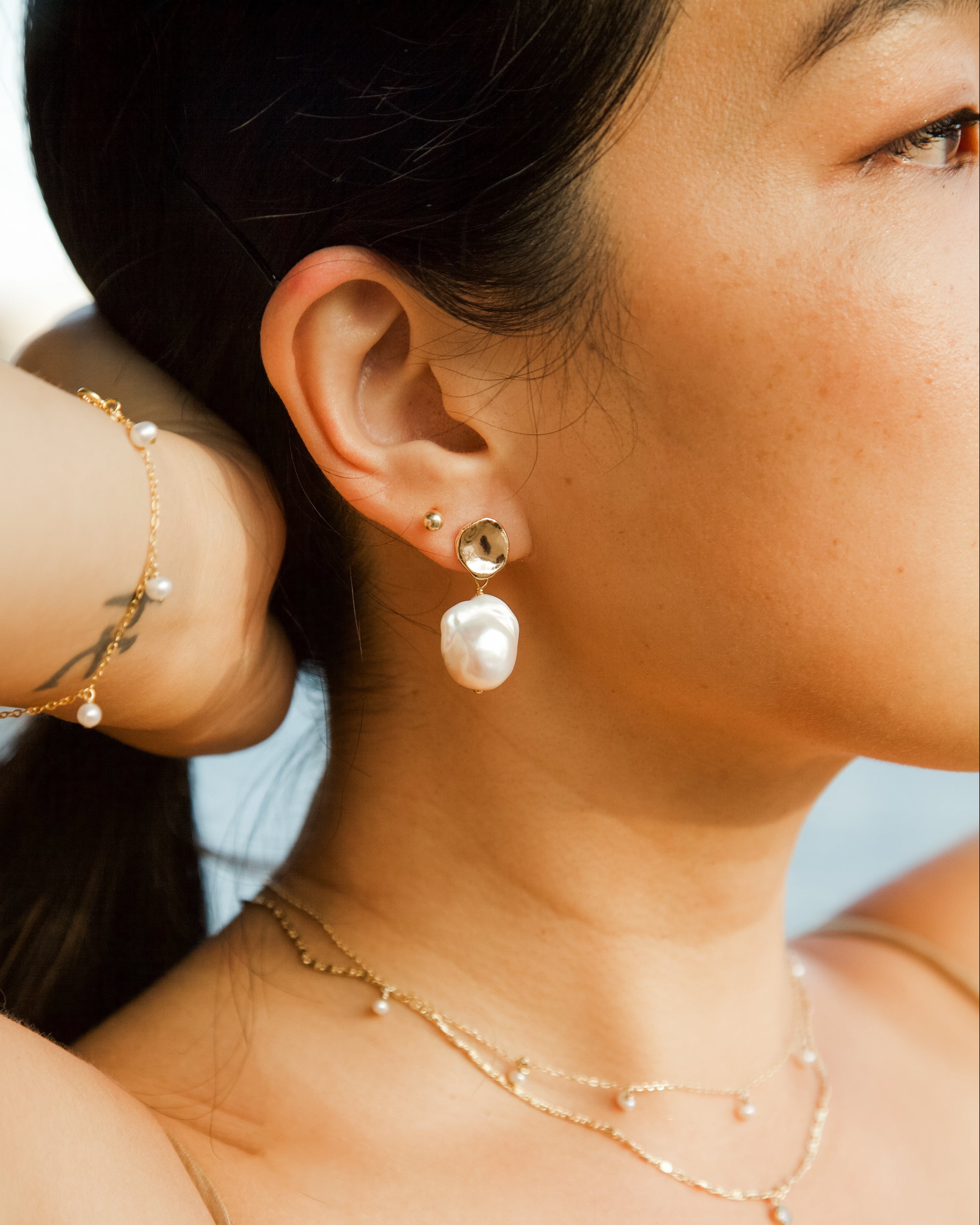 Morgana Midi Pearl Earrings